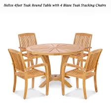 Regular price £749.00 special price £599.00. 5 Pc Teak Garden Dining Set Helios Round Table 4 Blaze Chairs Teak Patio Furniture Teak Outdoor Furniture Teak Garden Furniture