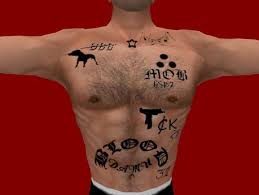 Each tattoo has a certain significance and tells a story, shows a certain level of commitment and loyalty to the gang he belongs. Second Life Marketplace Bloods Gang Tattoo
