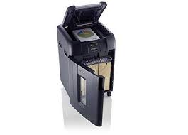 Apply firm pressure to help push the jammed paper through. Rexel Auto 500x Cross Cut Paper Cd Credit Card Shredder With 500 Sheet Capacity Black 2