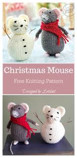 Knit up this cute little project in no time at all! Christmas Mouse Free Knitting Pattern