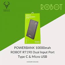 POWER BANK » POWERBANK 10000mah ROBOT RT190 Dual Input Port Type C & Micro  USB • Kharisma Kencana - ULTRABOOK | MOTHERBOARD | GAMING NOTEBOOK |  MONITOR | NETWORKING | PROCESSOR |