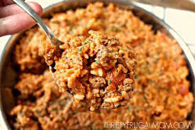 Super Easy Ground Beef And Rice Skillet Recipe Food Beef And Rice Ground Beef Recipes Easy