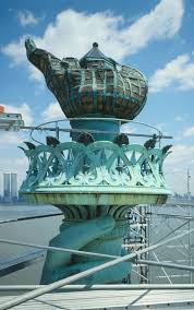 Straight On View Of Flame Torch Platform And Fingers On Hand Looking Northeast Statue Of Libert Diy Statue Of Liberty Costume Lady Liberty Statue Of Liberty