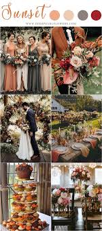 20 Vintage Sunset Orange Wedding Color Ideas For 2020 My Deer Flowers In 2020 Orange Wedding Colors Sunset Wedding Colors Sunset Wedding