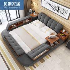 Usd 537 17 Bed Cloth Fabric Bed 1 8 Meters Double Tatami Bed Trundle Bed Modern And Simple Storage Beds S Bedroom Bed Design Bed Interior Leather Bed Bedroom
