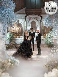 Selling Sunset S Christine Quinn Secretly Got Married Inside Her Gothic Winter Wonderland Wedding Winter Wonderland Wedding Black Wedding Dresses Wonderland Wedding