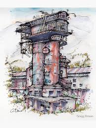 Grußkarte for Sale mit "Diesel-Punk-Wohnung" von Gregg Brown