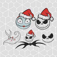 Christmas Jack Skellington Characters Bundle Svg Files For Silhouette Files For Cricut Svg Dxf Eps Png Instant Downloa Jack Skellington Christmas Svg Christmas
