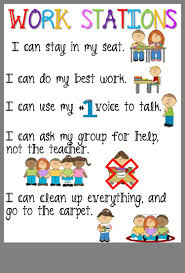 simple reference for rules during literacy stations centers