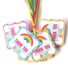Adorable extra large gift bag to celebrate the arrival of a new baby features a deer, fox, turtle, bird and tree and text that reads welcome, baby. Amazon Com Rainbow Thank You Favor Tags Girl Kids Children Birthday Baby Shower Party Gift Tags Set Of 12 Handmade Products