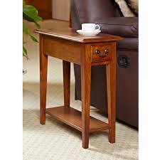 Leick Home Hardwood 10 Inch Chairside End Table In Medium Oak Leick Home Wood End Tables Small End Tables
