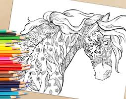 Elegant and detailed, there is enough here to color to satisfy the most creative and sophisticated artistic needs. Printable Horse Coloring Pages For Adults Coloring And Drawing