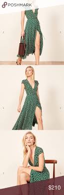 Reformation Petite Carina Dress Xsp Green Bnwt Brand New With Tag Reformation Petite Carina Dress Xsp Wrap Dress In Gr Clothes Design Reformation Dress Fashion