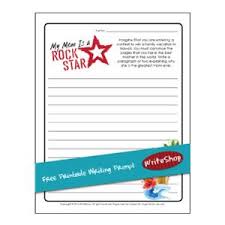 My Mom Is A Rock Star Printable Mother S Day Writing Prompt Writeshop Homeschool Writing Prompts Writing Prompts Homeschool Writing