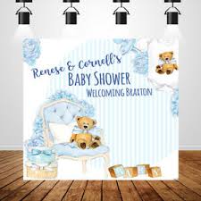 This theme is classic and sweet making it perfect for mamas to be who love soft patterns and traditional designs. Cartoon Bear Theme Baby Shower Backdrops Newborn Bitrthday Party Backdrop Studio Ebay