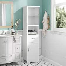 This tall linen cabinet adds a touch of elegance to your bathroom. Symple Stuff 40 X 160cm Free Standing Tall Bathroom Cabinet Reviews Wayfair Co Uk
