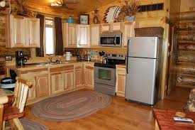 Pappy S Log Cabin Near Nashville In Brown County Indiana Log Cabin Kitchens Hickory Cabinets Cabin Kitchens