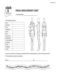 fillable online female measurement chart stitch it fax