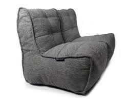 2 Seater Grey Sofa Designer Bean Bag Couch Grey Fabric Double Bean Bag Bean Bag Lounge Chair Comfy Seating Floor Couch