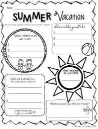 Summer Vacation Mini Pack Spring Break Activity Summer Vacation Spring Break