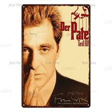 Plaque décorative vintage Marlon Brando, film de gangster, le parrain,  plaque en métal, décor mural cinéma, bar, pub, club, 18