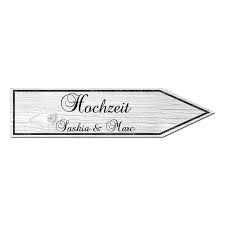 wegweiser zur hochzeit mit namen 41 5 x 10 cm schilder online kaufen schild online wegweiser hinweisschilder