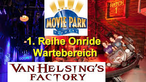 Halloween im tierpark 2019 wann: Van Helsing S Factory Onride Movie Park Germany Dark Ride Coaster Onride Wartebereich Youtube