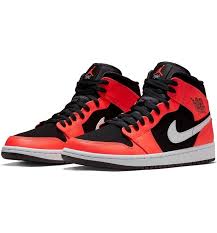 Nike Men S Air Jordan 1 Mid Retro Basketball Shoes In Red Modesens Sneakers Men Fashion Air Jordans Nike Air Jordan Retro