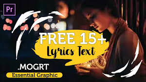 Premiere pro motion graphics templates give editors the power of ae. Free 15 Lyric Text Preset For Music Video Premiere Pro Essential Graphic Template Mogrt Download Youtube