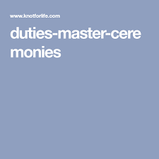 Duties Master Ceremonies Master Of Ceremonies Wedding Knot Ceremony