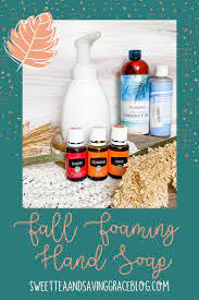 This diy foaming hand soap has a combination of essential oils that smells like pumpkin spice! Diy Fall Foaming Hand Soap Sweet Tea Saving Grace