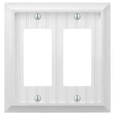 Amerelle Cottage 2 Gang Rocker Composite Wall Plate White 279rrw The Home Depot Plates On Wall Wall White Cabin