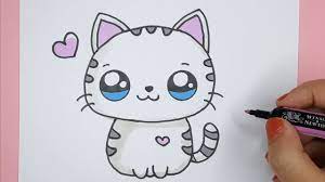 How To Draw A Cute Baby Kitten Happy Drawings Myhobbyclass Com Learn Drawing Painting And Have Fun With Art And Craft