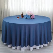 120 Premium Dark Blue Faux Denim Polyester Round Tablecloth Round Tablecloth Table Cloth Event Table