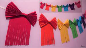 Make some amazing paper decor crafts yourself, like these 27 cute ideas! Rainbow Garland Diy Paper Ribbon Party Decoration Ideas Youtube