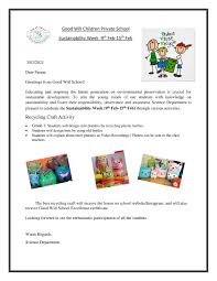 We will call it responsibility training. Good Will Children School Sustainability Circular Grade 1 Page 1 Created With Publitas Com