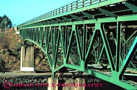 steel bridge over Noyo River Fort Bragg California Stock Photo 1232