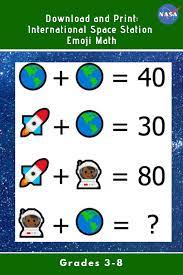Good math contest contestants not only care about getting the correct answer, they also enjoy the process of thinking on how to solve the problem. International Space Station Anniversary Emoji Math Emoji Math Maths Puzzles Math