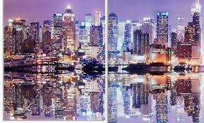 Amerika ist der kleinste ortsteil von penig. Wandbild 4 Teilig Manhattan Skyline New York Usa Amerika Bild Leinwand Levandeo
