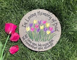 Memorial Stepping Stone Personalized Garden Stone Tulips Memorial Garden Stone Memorial Garden Stones Dad Sympathy Gift Sympathy Gifts Personalized Garden Stones Memorial Garden Stones Garden Stones