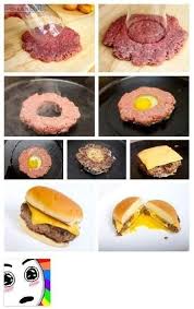 Fry An Egg In A Burger Quirky Cookery Creative Food Creative Food Hack Food Hacks