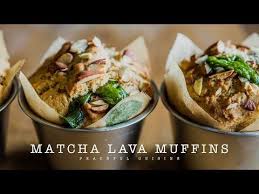 matcha lava muffins 抹茶ラヴァマフィンの作り方 peaceful cuisine healthy vegan desserts matcha muffins matcha recipe