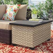 Enjoy the elegant colors of the summer fog wicker and the comfort of these plush cushions. Outdoor Coffee Table Storage Wayfair