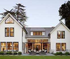 Black And White Modern Farmhouse Interior Design Black Trim For Windows White Modern Farmhouse Modern Farmhouse Exterior Dream House Exterior Farmhouse Exterior