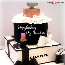 Name Editor 18th Happy Birthday Cake With Name And Photo Edit Software Chanel Perfume Birthday Wish Name Cake Chanel Birthday Cake Free Birthday Stuff Chanel Perfume