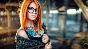 30 pics, found 6 years ago on xbabe.com. Wallpaper Mariya Fox Redhead Tattoo Women With Glasses Depth Of Field Portrait Face 2560x1440 Motta123 1157003 Hd Wallpapers Wallhere