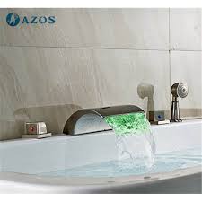 Check spelling or type a new query. Bathtub Shower Faucets Led Light Nickel Brush Bathroom Suana 5pc Sets Showerhead Diverter Two Handles Shower Hose Ygwj045 Hose Light Hosehose Fuel Aliexpress