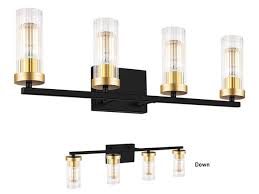 18w x 18d x 22h in. Glass Black Gold Bathroom Vanity Lights Stacksocial