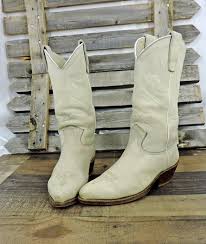 Black And White Cowboy Boots Mens Vintage 70s Stewart Boots 7 5 D Mens White Leather Custom Made Western Boots Western Boots Vintage Cowboy Boots Western Boots Women