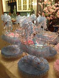 Baby Blue Baby Carriages Enfeites Cha De Bebe
